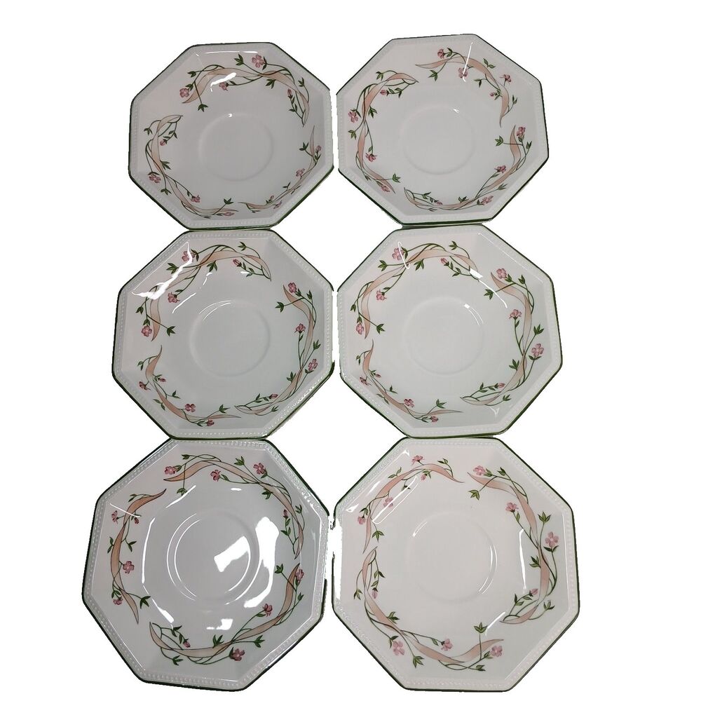 6 Vintage Eternal Beau By Johnson Brothers 5 1/2" Saucers Only NO Footed Cup